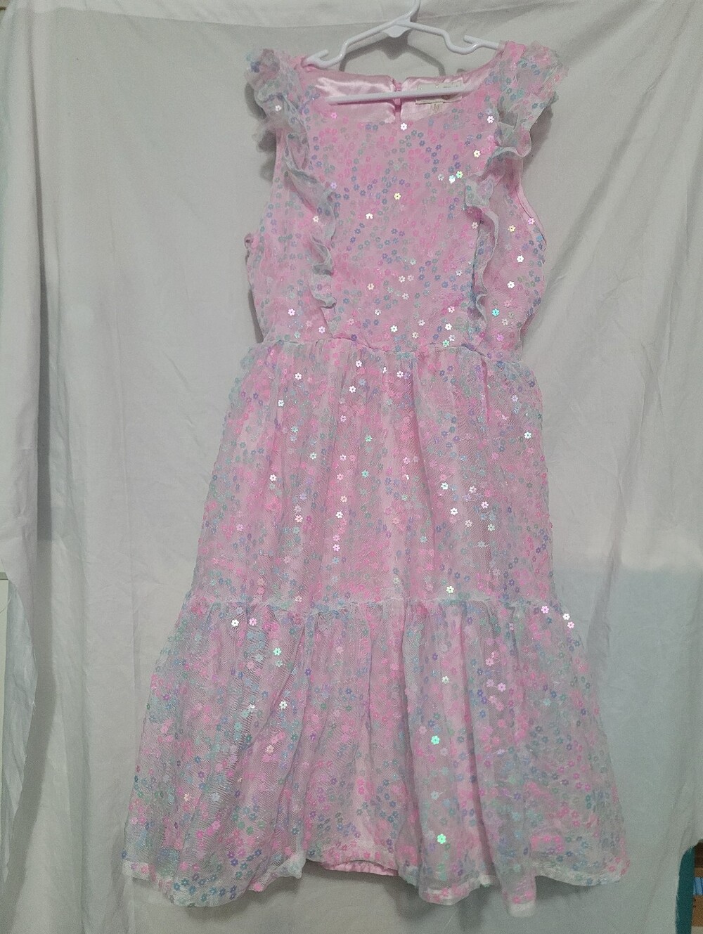 Kensie Girl Pink Sequin Floral Dress